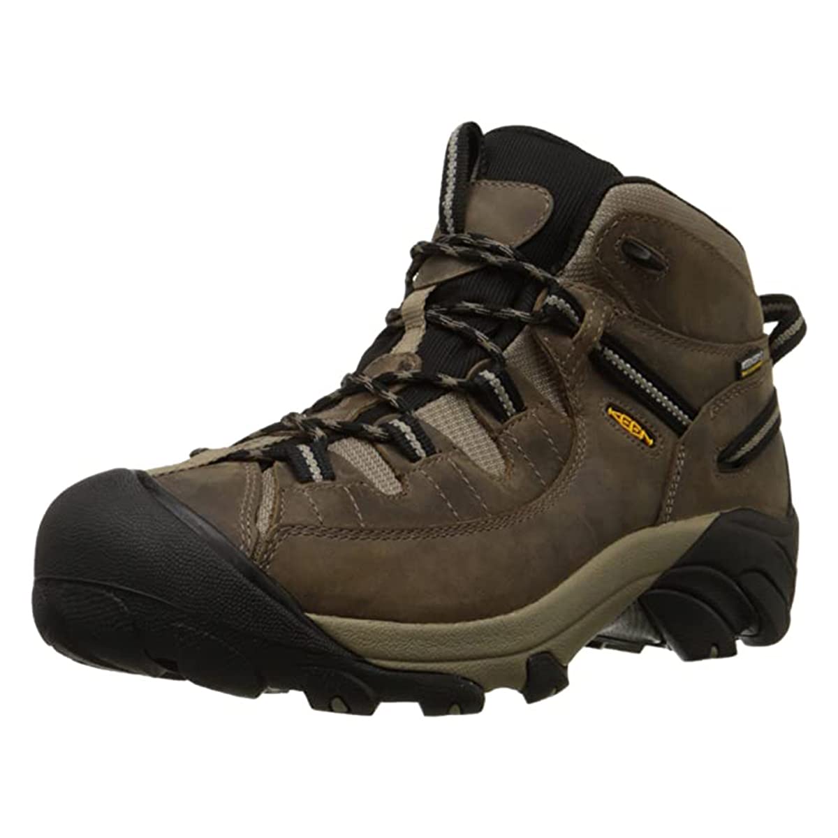 KEEN Men's Targhee 2 Mid Height Waterproof Hiking Boots, Shitake/Brindle, 9 Wide