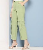 Aarika Girls Casual Wear Green Colour Solid Nylon Pant (9-14 Years)