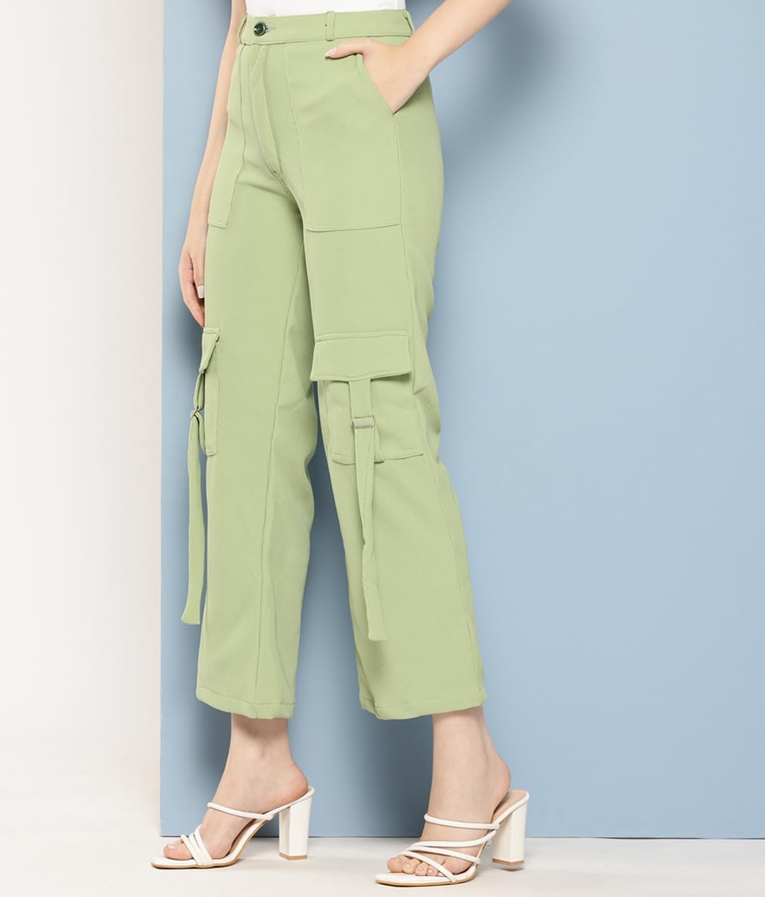 Aarika Girls Casual Wear Green Colour Solid Nylon Pant (9-14 Years)
