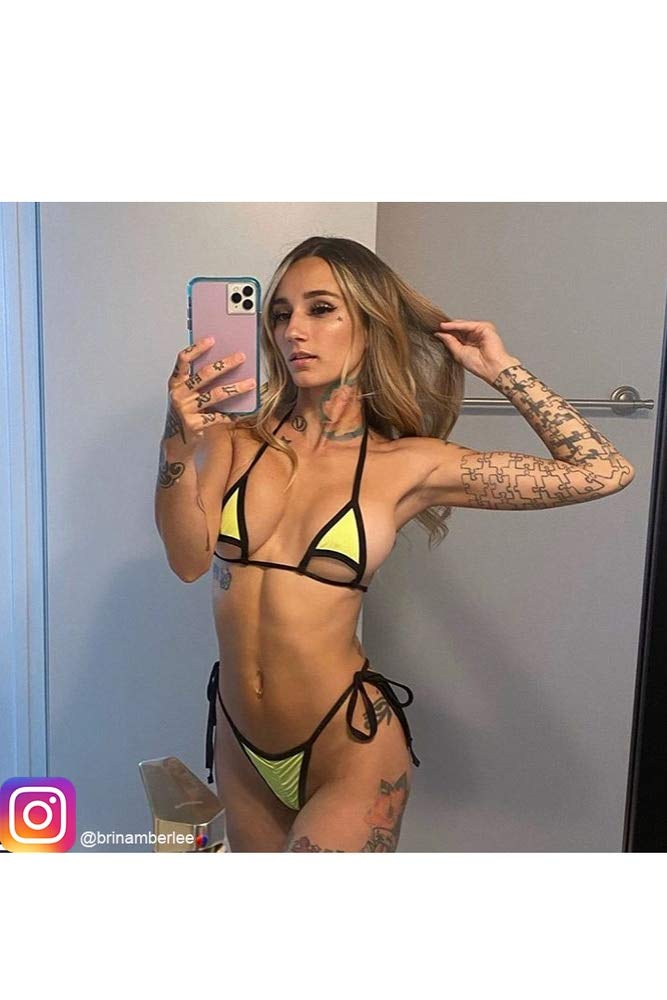 Lycra Bikini Top And Matching G-Tring With Black Trim