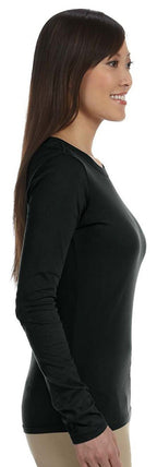 Ladies 44 oz 100% Organic cotton classic Long-Sleeve T-Shirt - BLAcK - S(D0102H7Z22P)