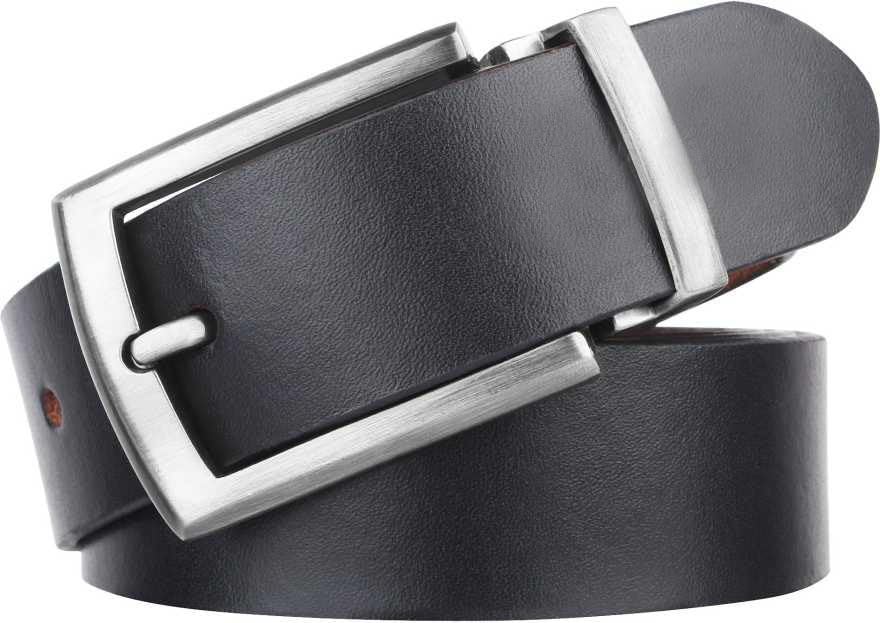 Men Black Genuine Leather Belt ()_24 36