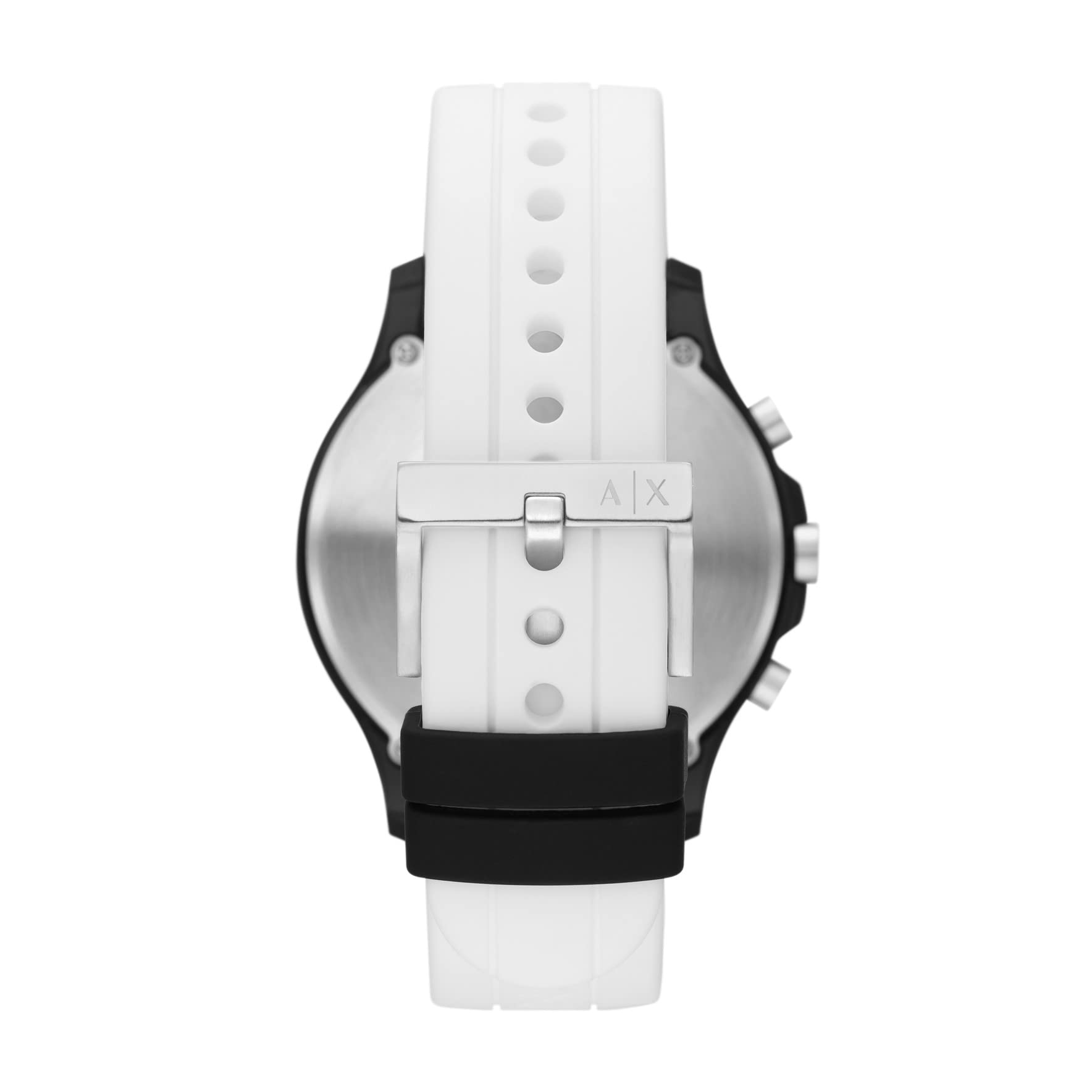 AX Armani Exchange Men's Chronograph White Silicone Band Watch (Model: AX2435)