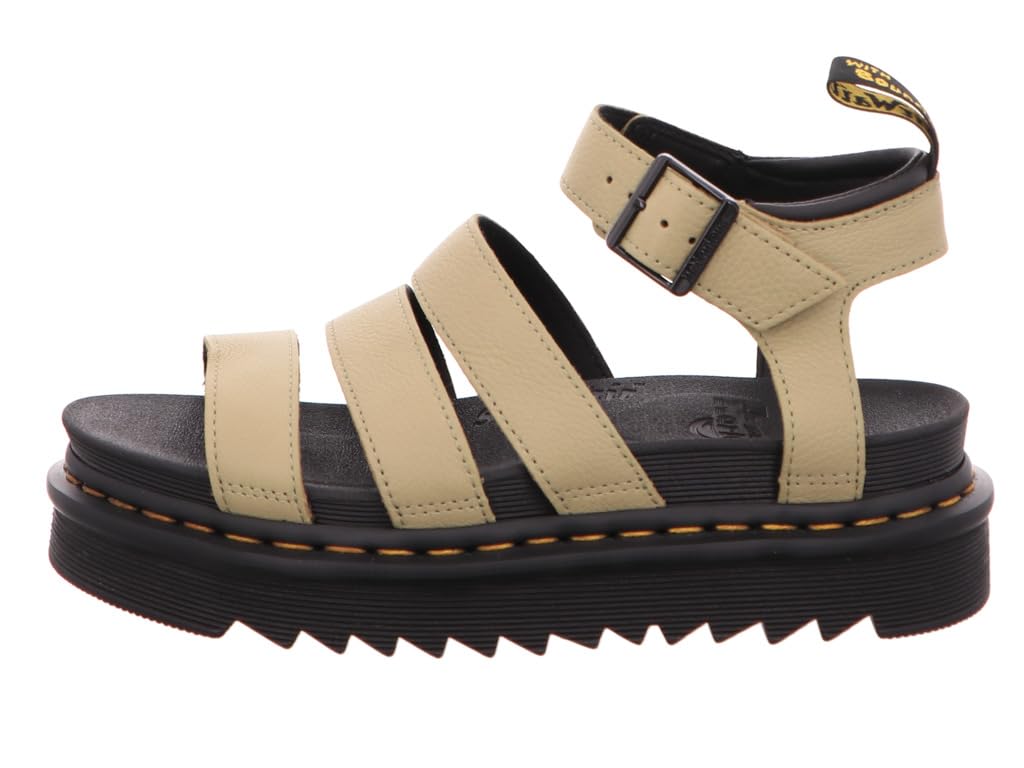Dr. Martens Women's Blaire Fisherman Sandal, Pale Olive Pisa Leather,