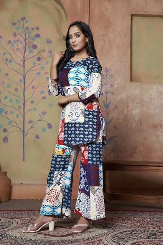 Greciilooks Women Rayon Blend Ethnic Wear Kurta Co-Ord Set (Gl-K-W1728&Tr819-3Xl Peach)