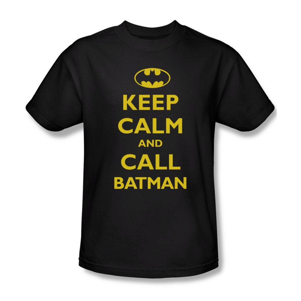 Batman Keep Calm and Call Batman Men's T-Shirt (Large)