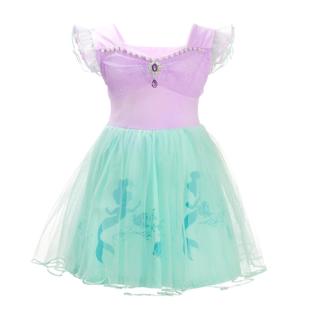 Dressy Daisy Princess Mermaid Dress Up Clothes Halloween Fancy Party Tulle Skirt Summer Outfit for Baby Girls Size 6-12 Months