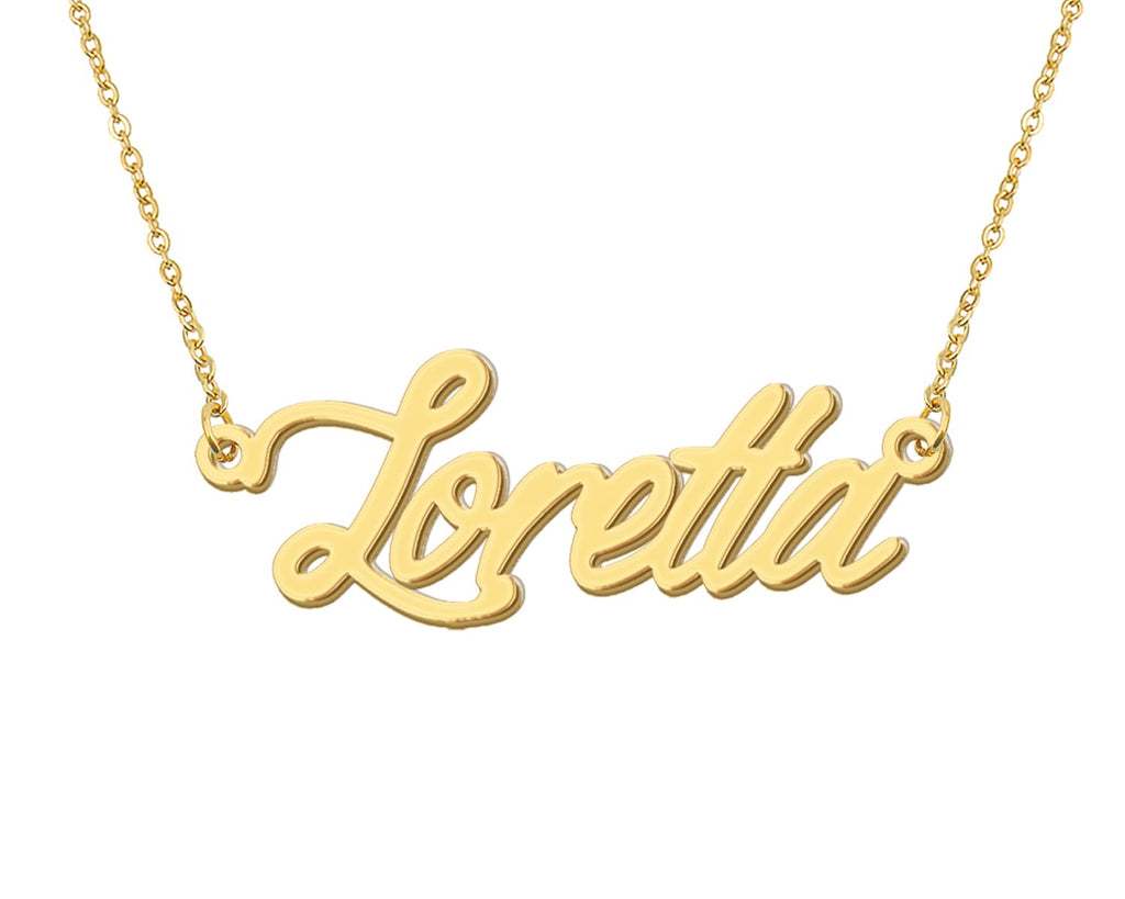 Aoloshow Loretta Mama Initials Name Necklace Cursive Script Name Necklace Womens Jewelry