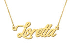 Aoloshow Loretta Mama Initials Name Necklace Cursive Script Name Necklace Womens Jewelry