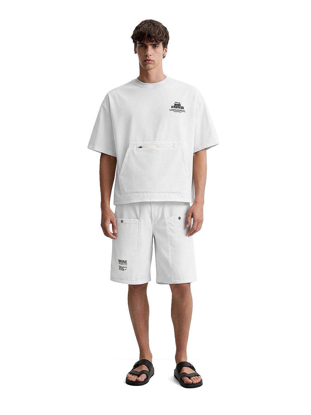 The Indian Garage Co Mens Relaxed Fit Solid Stretchable Crew Neck and Co Ord Set Sweater