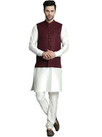 Jompers Mens Solid Nehru Jacket With Kurta & Churidar