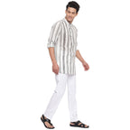Fabindia Men Printed Kurta Set Cotton_ Multicolour
