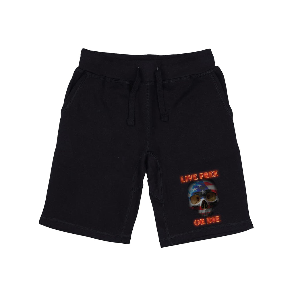 Graphic Shorts, Live Free Skull, Black, L