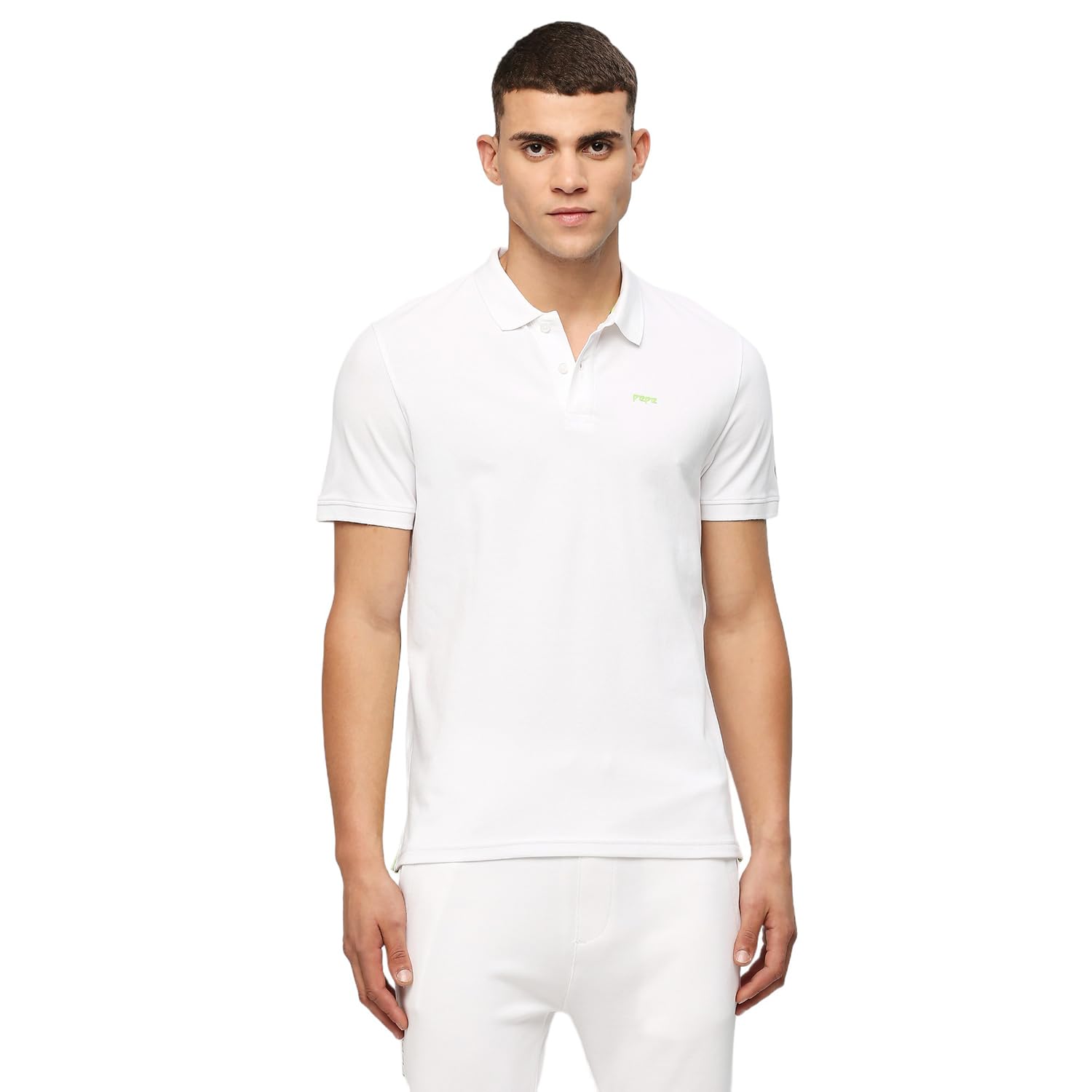 Pepe Jeans MenS Solid Regular Fit T-Shirt (Pm542130_White