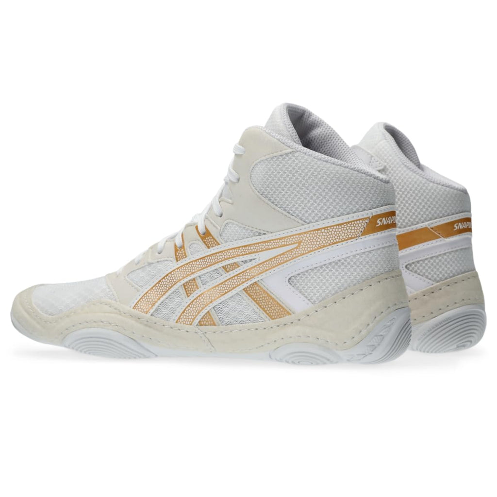 ASICS Men's Snapdown 4 Wrestling Shoes, 12, White/Pure Gold