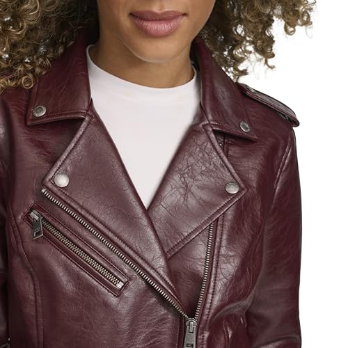 Levi's Women's The Classic Faux Leather Moto Jacket (Regular & Plus Size), Fig Gloss Pu, Medium
