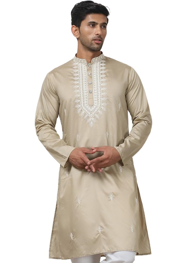 Jompers Mens Collar Embroidered & Sequin Kurta