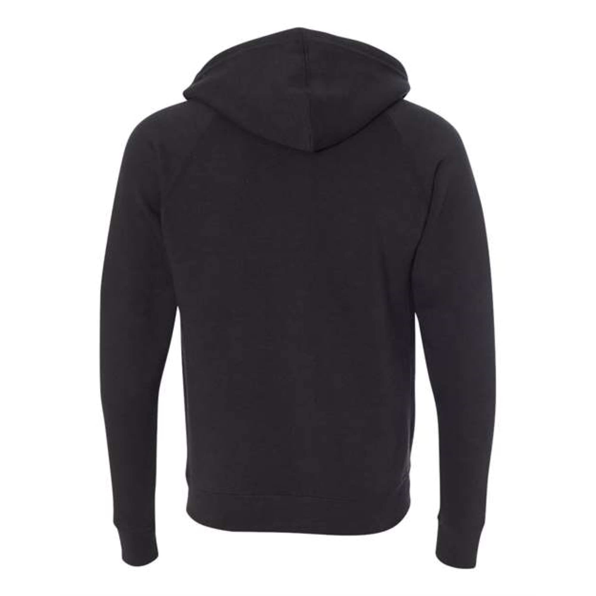 Independent Trading Co. Unisex Special Blend Raglan Full-Zip Hooded Sweatshirt - Black, XS