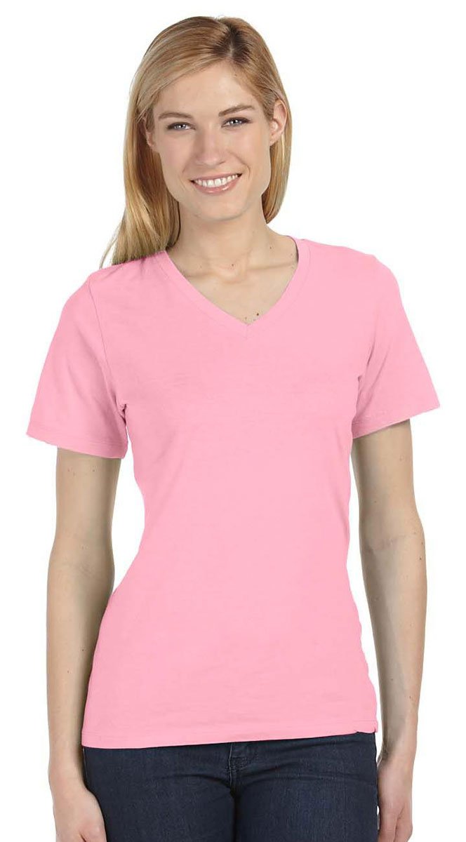 Ladies Relaxed Jersey V-Neck T-Shirt - BERRY - S(D0102H782JJ)