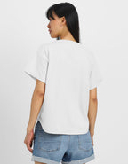 Juneberry Pure 100% Cotton Oversized Loose Baggy Fit Round Neck With Drop Shoulder White & Swanwhite & Royal Blue Half Sleeves B