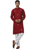 Jompers Mens Embroidered Viscose Rayon Straight Kurta Pyjama Set