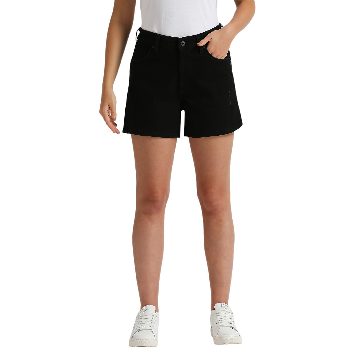 Pepe Jeans Black High Waist Denim Shorts