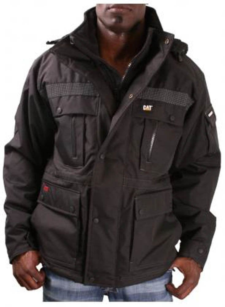Caterpillar Men's Big and Tall Heavy Insulated Parka (Regular and Big & Tall Sizes), Black, 4X Large