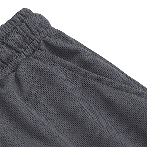 CEHT Mens Athletic Shorts Quick Dry Bodybuilding Mens Workout Shorts Gym Shorts for Men with Pockets Dark Grey