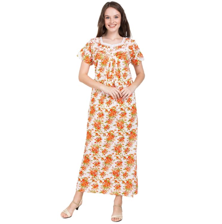 Sgdp Pure Cotton Nighty For Womens | Breathable Comfortable With Full Ankle Length  All Over Printed Sleepwear Maxi Night Gowns 2