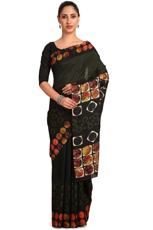 Soch Women Chiffon Geometric Print Saree