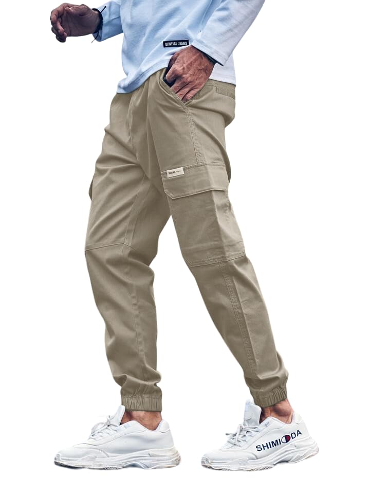 Tagas MenS Loose Casual Mid Rise Pants (Mc-1-Xx-Khakhi-34_Khaki