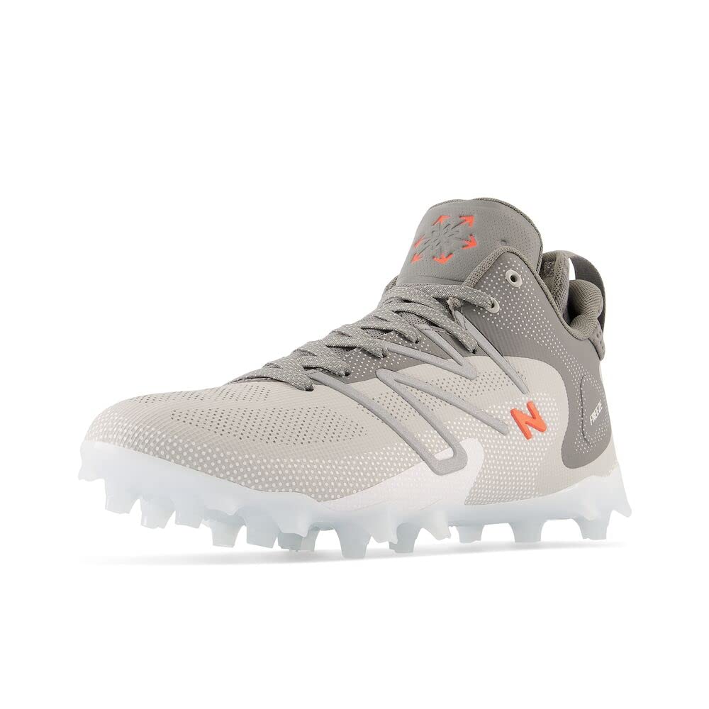 New Balance Mens FreezeLX V4 Lacrosse Shoe, greyWhiteWhite, 13