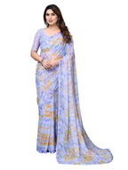 Satrani Womens Pure Chiffon Saree (3211S892N_Light Blue3)