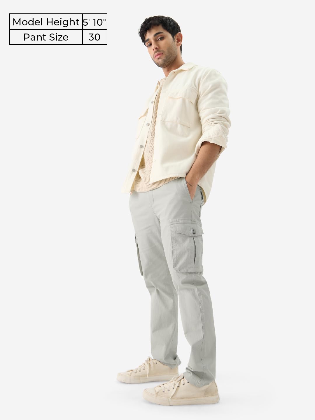 The Souled Store Square Grey Men and Boys Regular Fit Cotton Cargo Pants Solid Plain Pants Trousers Bottoms Relaxed Fit Straight