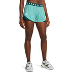 Under Armour Women's Play Up Twist 3.0 Shorts, (482) Radial Turquoise/Hydro Teal/White, X-Small