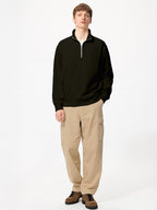 Nobero MenS Cotton Fleece Blend::Polycotton Crew Neck Sweatshirt (1M-Twss-R0032_Black