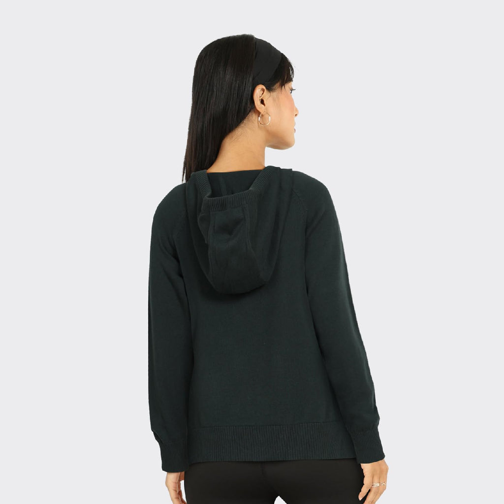 BlissClub at-Ease CottonKnit Hoodie | 100% Cotton Hoodie | Adjustable Hood | Relaxed Fit