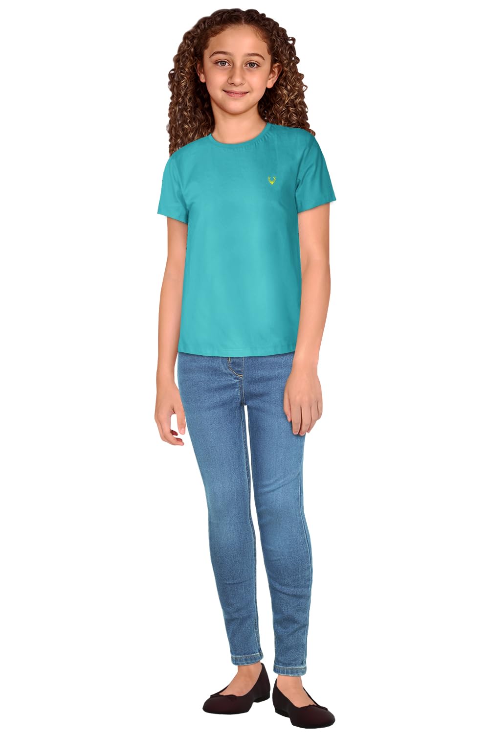 Allen Solly Girls Regular Fit Solid Casual Cotton Polyester T-Shirt