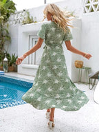 KOTTY Womens Wrap Light Green, White Dress