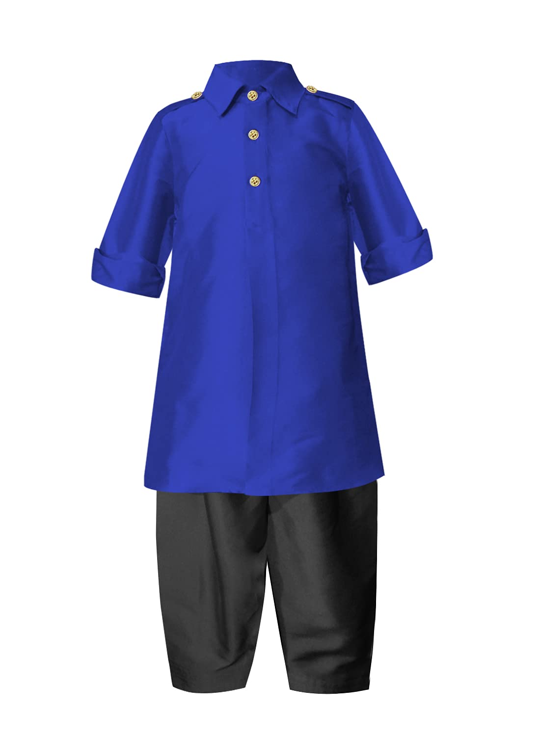 A.T.U.N. (All Things Uber Nice) Boy'S Regular Pathani Suit (Bkls Pts_Royal Blue-Black 7-8 Years)