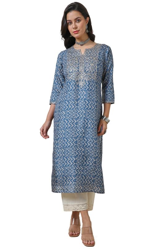 Soch Women Art Silk Abstract Print Kurta with Sequins