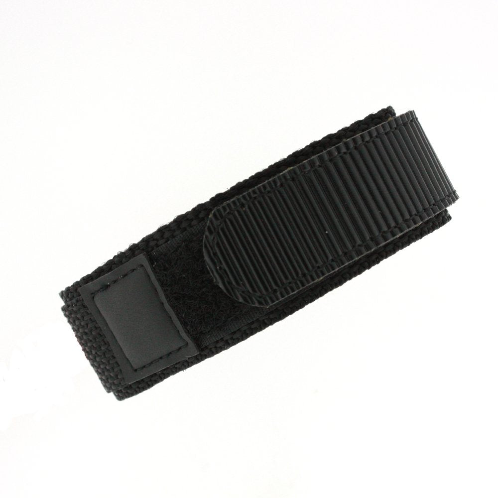 Tech Swiss Watch Band Nylon One Piece Wrap Sport Strap Black AdjustableHook and Loop 16mm
