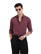 The Indian Garage Co Mens Slim Fit Solid Cutaway Collar Long Sleeves Party Shirt