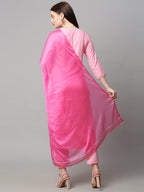 ANNI DESIGNER Womens Cotton Blend Solid Straight Kurta with Pant & with Dupatta (Aard_Baby Pink_XXL_Baby Pink_XX-Large)