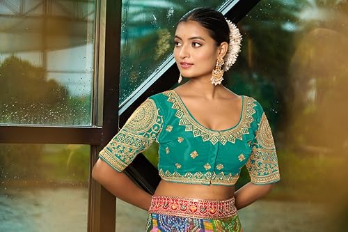 Pujia Mills WomenS Indian Ethnic Wear Designer Golden Codding With Matching Embroidered Work Round Neck Half Sleeve Readymade P