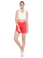 Clovia Womens Activewear Mid Rise Sports Shorts (AB0069P09_Maroon_XL)