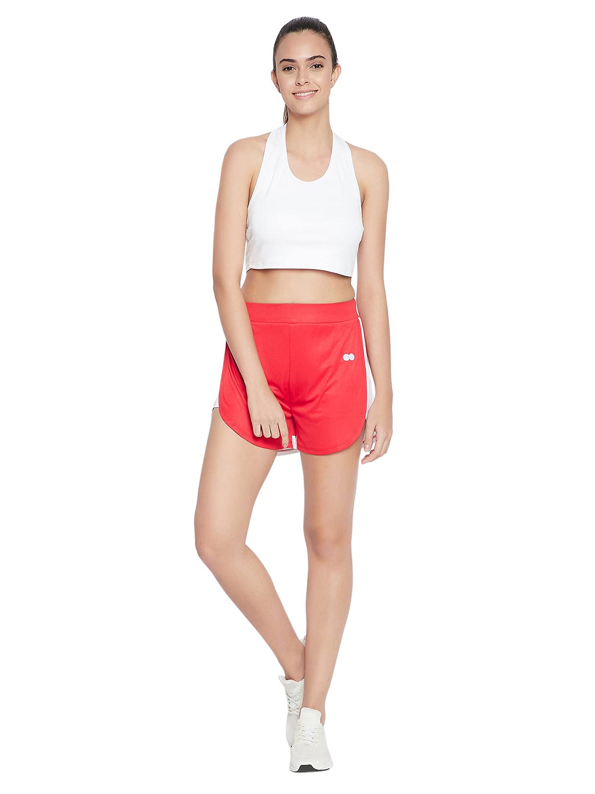 Clovia Womens Activewear Mid Rise Sports Shorts (AB0069P09_Maroon_XL)