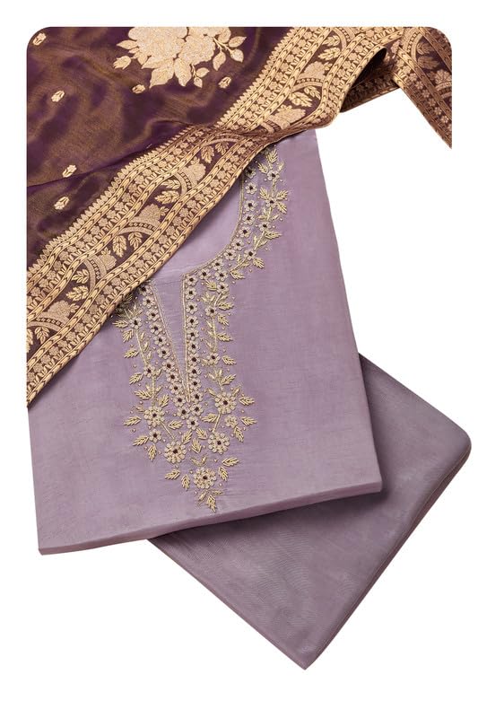 Soch Women Tissue Embroidered Unstitch Dress Material with Beads