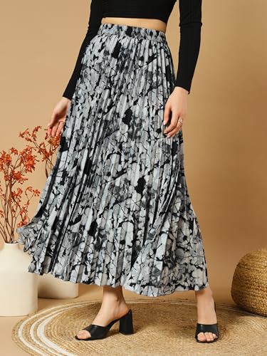 Kzully Crepe Western WomenS Skirts Grey