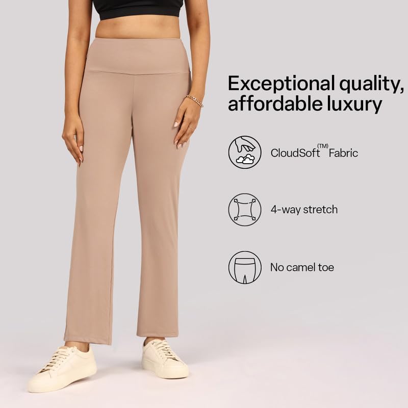 BlissClub Ultimate Straight Pants - Lite, Straight Silhouette, Stretchy, Comfortable, Back Pocket